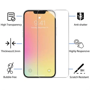 Tempered Glass For iPhone 14 13 Pro 12 Pro 11 SE XR XS 7 Screen Protector Glass - Picture 1 of 15