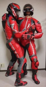 NEW GAY BLUF EIGHT PACK PADDED 1 PIECE MOTORBIKE MOTORCYCLE RACING LEATHER SUITS - Picture 1 of 6