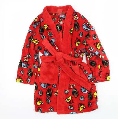 NEXT Boys Red Polyester Blend Robe Size 5 Years Tie Angry Birds - Image 1 of 4