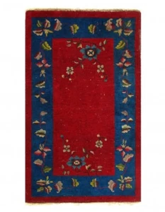 Red color Fine Antique chinese Art Deco 3' X 4'11'' - Picture 1 of 4