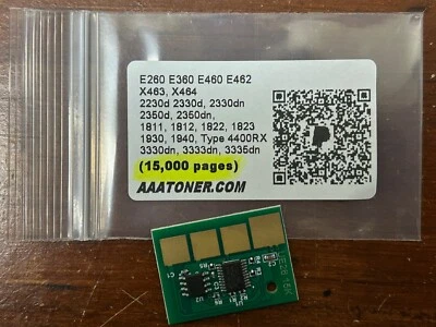 Chip de tóner EXTRA SUPER para Lexmark E460, E360, X463, X464 (15.000 páginas) recarga Foto 1 de 2