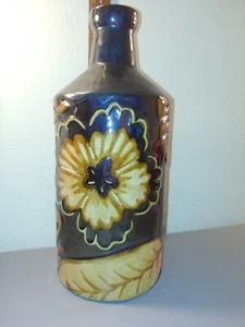 Vintage flower Vase bottle ceramic handmade rare - Picture 1 of 9