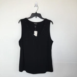 Avenue Tanktop Damen 18/20 schwarz Stretch ärmellos Pullover V-Ausschnitt neu mit Etikett - Bild 1 von 7