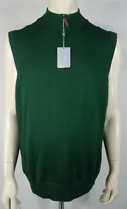 NWT Martin hunter green 100% Merino Wool 1/4 zip sweater vest mens XL X-Large - Bild 1 von 11