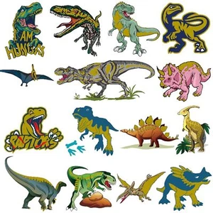 Gold Glitter Dinosaur Temporary Tattoos For Kids 8 Sheets Fun Party Favors - Picture 1 of 6