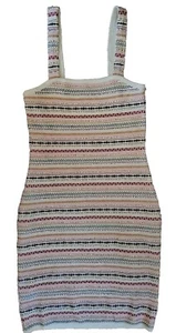 Kookai Women's Dress Size 1 Bodycon Aztec Beaded Lined Thin Strap Zip Up - Picture 1 of 9