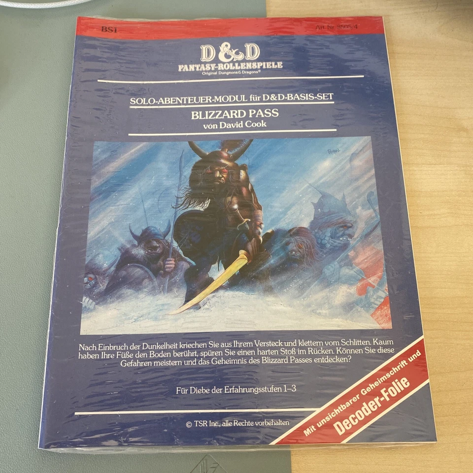 D&D BS1 Blizzard Pass David Cook / Solo Abenteuer Diebe Erfahrungsstufe 1-3 NEU  - Bild 1 von 2