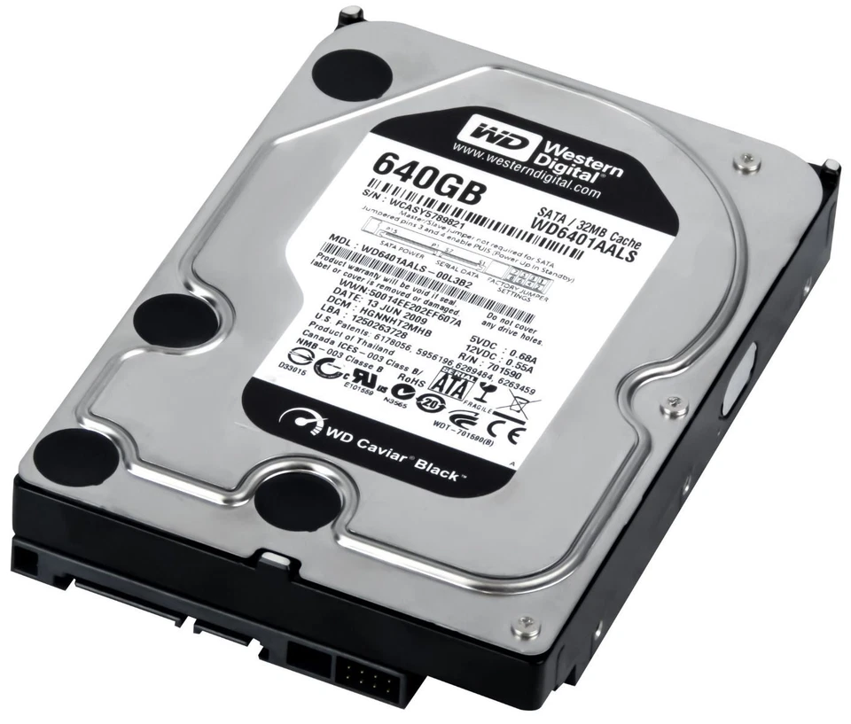 WD Caviar Black Hard Drive WD6401AALS 640GB 7.2K 32MB SATA II 3.5'' - Image 1 of 4