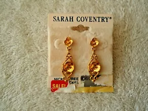 Orecchini Vintage " NOS " Sarah Coventry Colore Oro " BELLISSIMA COPPIA " - Foto 1 di 5