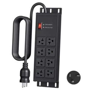  20 Amp Power Strip Heavy Duty, 4800J Surge Protector Metal 8 Outlet 20A, 6FT - Picture 1 of 8