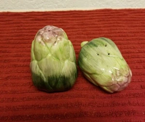 Vintage Fitz & Floyd Artichoke Salt & Pepper Shakers, 1989, Discontinued - Picture 1 of 4