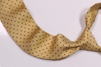 J. Corbata Press Dorada Azul Marino Lunares Sarga Seda Delgada Hecha en Japón Foto 1 de 4