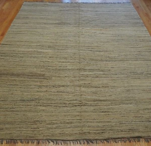 7'7" x 10'4" Kilim Hand woven Wool Flat Weave Earth-Tune Colors Rug Excellent - Picture 1 of 16