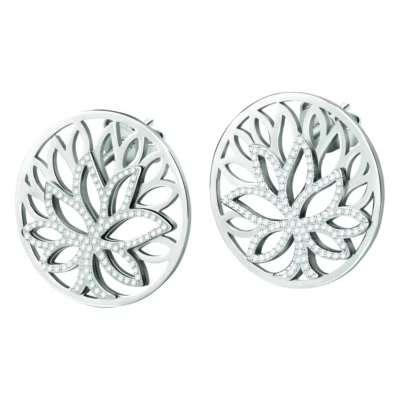 ORECCHINI DONNA MORELLATO FIORE DI LOTO ACCIAIO E CRISTALLI, MODELLO LOTO SATD07 - Immagine 1 di 3