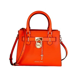 MICHAEL KORS HAMILTON SMALL SATCHEL SHOULDER CROSSBODY BAG POPPY - Picture 1 of 15