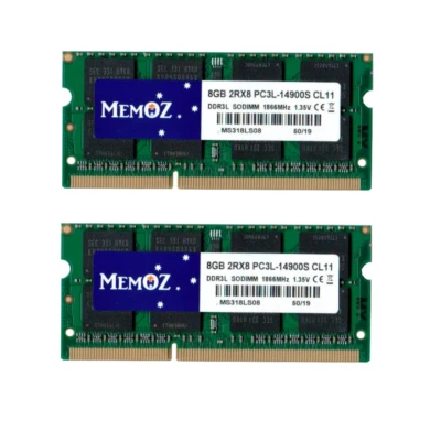 Memoz 16GB 1866 1867 Mhz 2x8GB DDR3L RAM SoDimm PC3L 14900 Fast Laptop Memory - Image 1 of 4