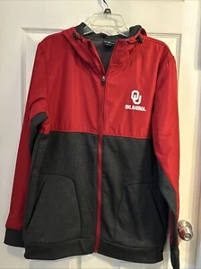 Colosseum Jacket Men’s L Gray/Red OU University of Oklahoma Full Zip - Picture 1 of 7