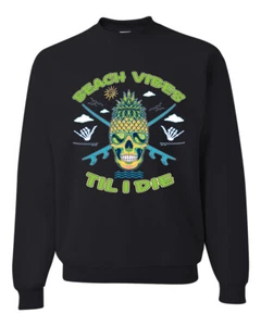 Beach Vibes Till Die Outdoor Unisex Crewneck Sweatshirt - Picture 1 of 22