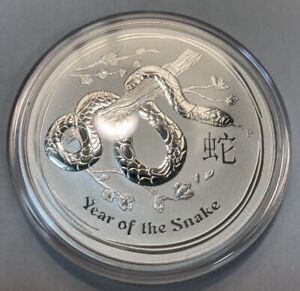 2013 Cook Islands 5 Dollar Year of the Snake Coloured 1 Oz Silver Coin