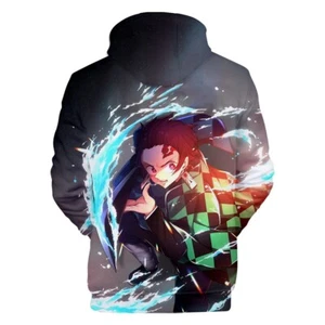 Hot Anime DEMON SLAYER Hooded 3D Print Fashion Hoodie Sweater Pullover Top - Picture 1 of 3