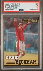 1996 - 97 Merlin Premier Gold David Beckham #92 PSA 5 Rookie RC Man Utd - Bild 1 von 2