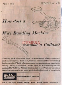 Anuncio de la Segunda Guerra Mundial para equipos de ingeniería de precisión WEBLEY: impresión pequeña en tiempos de guerra - Imagen 1 de 1