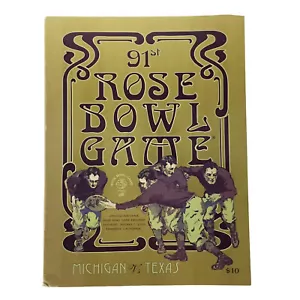 Juego Rose Bowl 2005 Michigan vs Texas programa oficial - Imagen 1 de 10