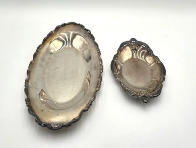 Bandeja de pan vintage Wm A Rogers plateada hueca festoneada ovalada Oneida 14" Foto 1 de 4