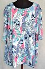 New CORAL BAY Woman Size 3X Captivate Tropical T Shirt Multicolor Retail $28