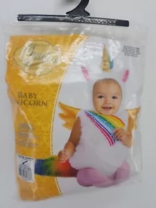 Baby Unicorn Rainbow Costume Toddler 2-4 Romper Wings Tail Hood New - Picture 1 of 4