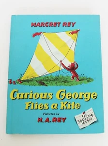 Vtg Curious George Flies a Kite Margaret Rey Weekly Reader 1958 Hardcover Book - Bild 1 von 12