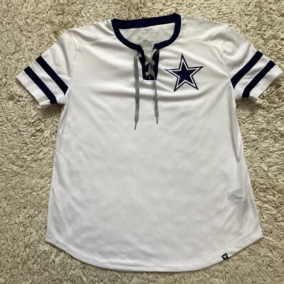 Футболка женская Dallas Cowboys большая белая фанатики НФЛ на шнуровке - Изображение 1 из 4