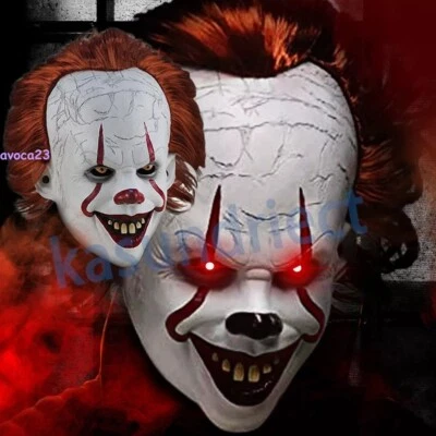 Scary Clown Pennywise IT Máscara Completa EvilRed Eyes Horror Juegos con disfraces Disfraz de Halloween - Imagen 1 de 4