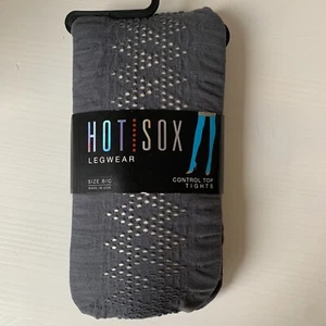 Hot Sox Legwear Control Top Tights Grey Design Size B/C (M/L) From Macys NY - Picture 1 of 3