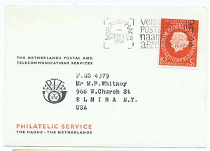 Netherlands 1954 Philatelic Advertising Postcard #366 The Hague to US % - Picture 1 of 2