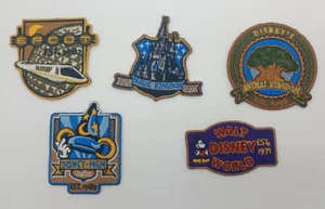 Rare Vintage 1990's Disney Patch Lot (x5) Iron-On Unused Epcot, Animal Kingdom - Picture 1 of 3