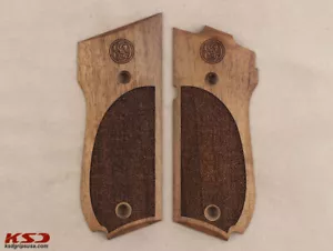 KSD Brand Smith Wesson Mod 39 Impugnature in noce compatibili a righe - Foto 1 di 1