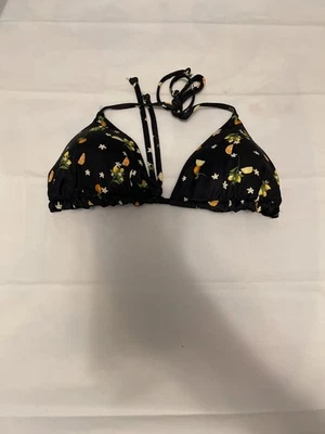 Victoria's Secret черный цветочный печать треугольник бикини верх, W34 - Изображение 1 из 3