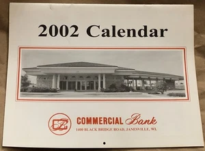 Vintage 2002 Commercial Bank Janesville Wisconsin Full Hanging Wall Advertising - Picture 1 of 6