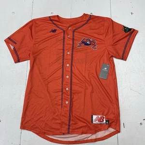 New Balance Orange Button-Up Short Sleeve Baseball Jersey Men's Size XL NEW - Picture 1 of 7