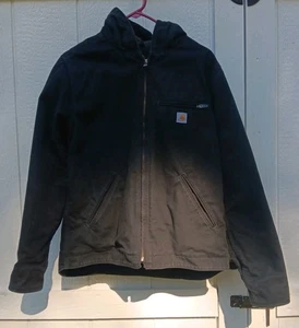 Carhartt schwarze Arbeitsjacke Sherpa gefüttert 14806 Kapuze Scheunenmantel Herren Small - Bild 1 von 8