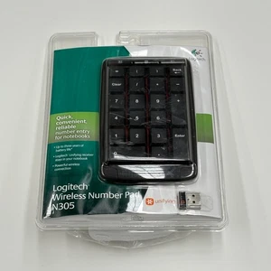Logitech N305 Wireless Number Pad Keypad Unifying Dongle New Sealed - Picture 1 of 10