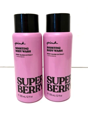 2 x Gel de ducha Victoria Secret Pink Super Berry Boosting Body Wash 12 fl oz Foto 1 de 2