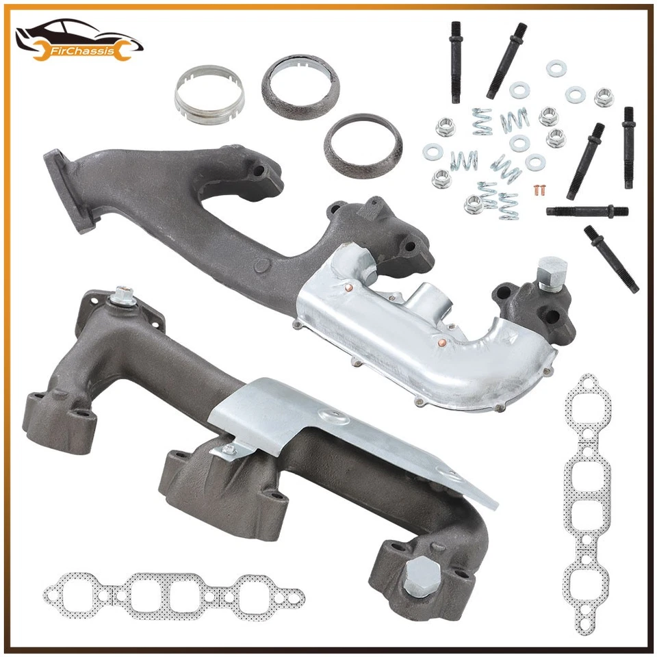 For Chevrolet C3500HD 1991-1995 Left & Right Exhaust Manifold W/ Gasket Kit - Imagem 1 de 4