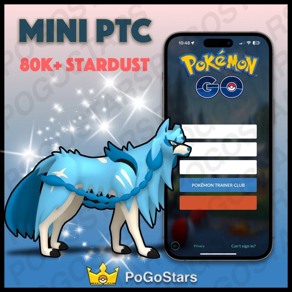 Pokémon PTC Go - Shiny Zacian - 80K Stardust✨Read Description✨ - Image 1 of 1