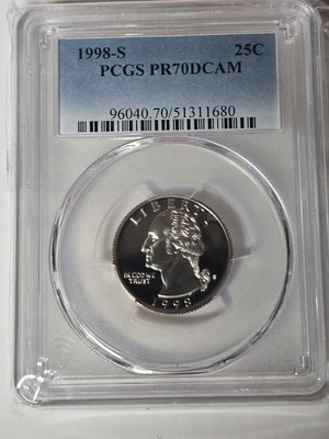 1998 S 25C Washington Quarter Proof PCGS PR70DCAM - Image 1 of 2