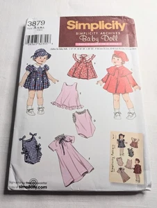 Simplicity 3879 Size A Doll Dress Uncut Sewing Pattern - Picture 1 of 6