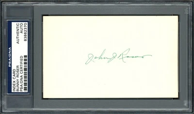 John "Bunny" Roser Autographed 3x5 Index Card Boston Braves PSA/DNA #83862370 - Image 1 of 2