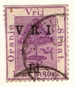 South Africa Orange Free State VRI 1900 1d on One Penny SG113 Used see note - Picture 1 of 1