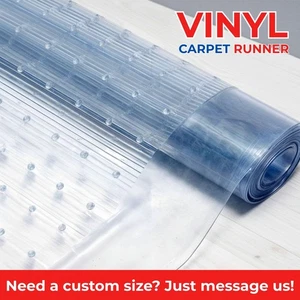 Tappeto plastica vinile protezione trasparente runner casa ufficio corridoio pellicola tappetino rotolo - Foto 1 di 30